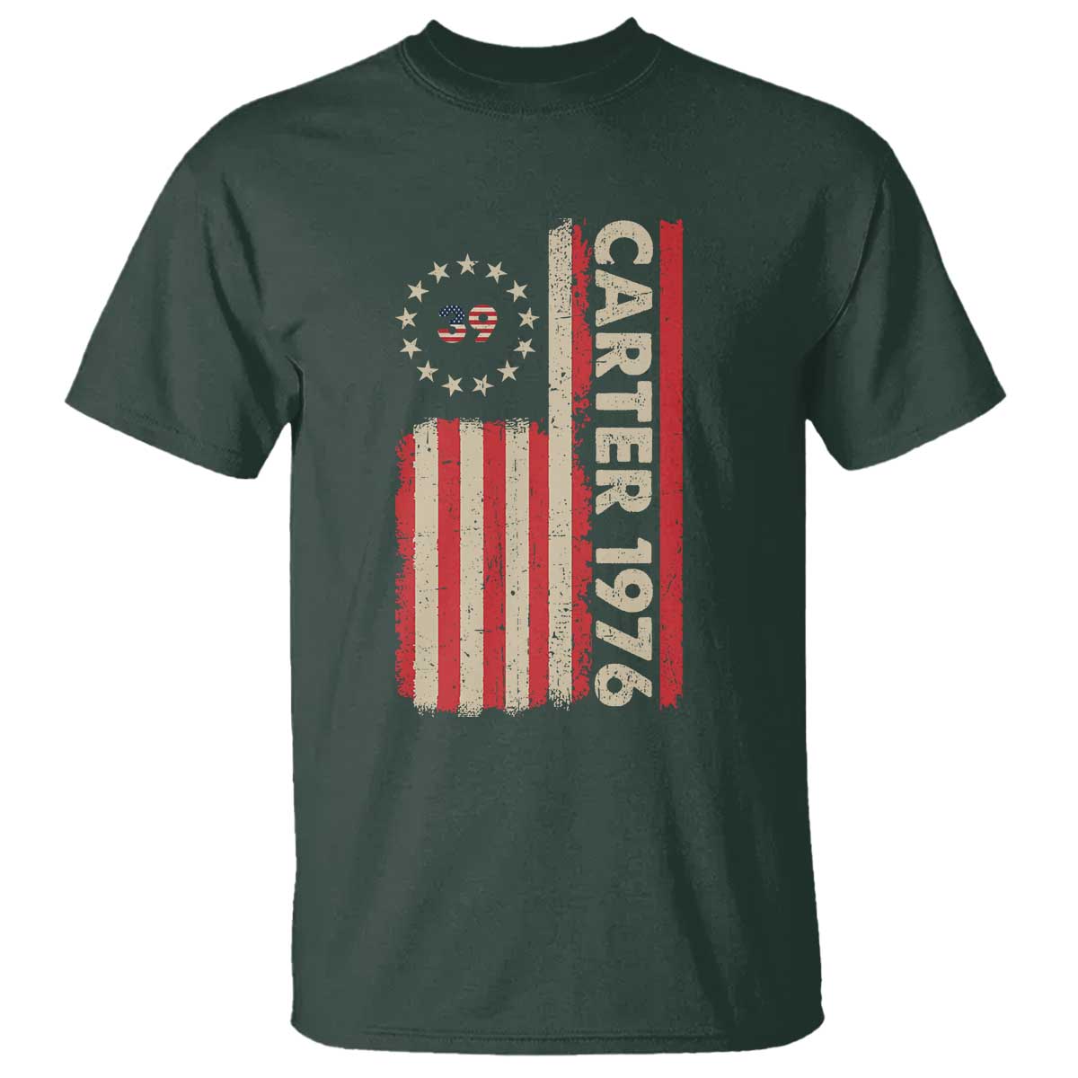 Jimmy Carter T Shirt 39th US President 1976 Retro American Flag