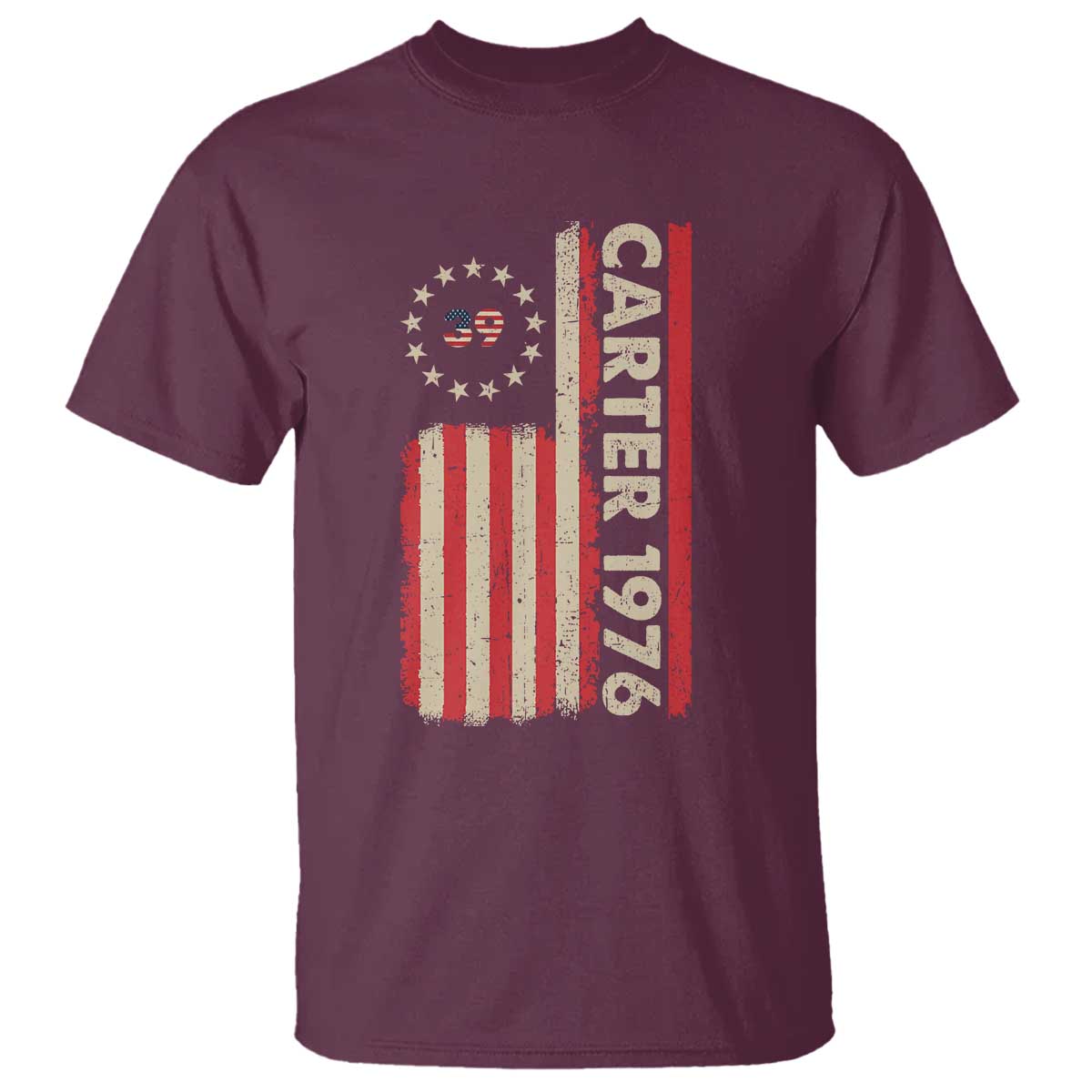 Jimmy Carter T Shirt 39th US President 1976 Retro American Flag