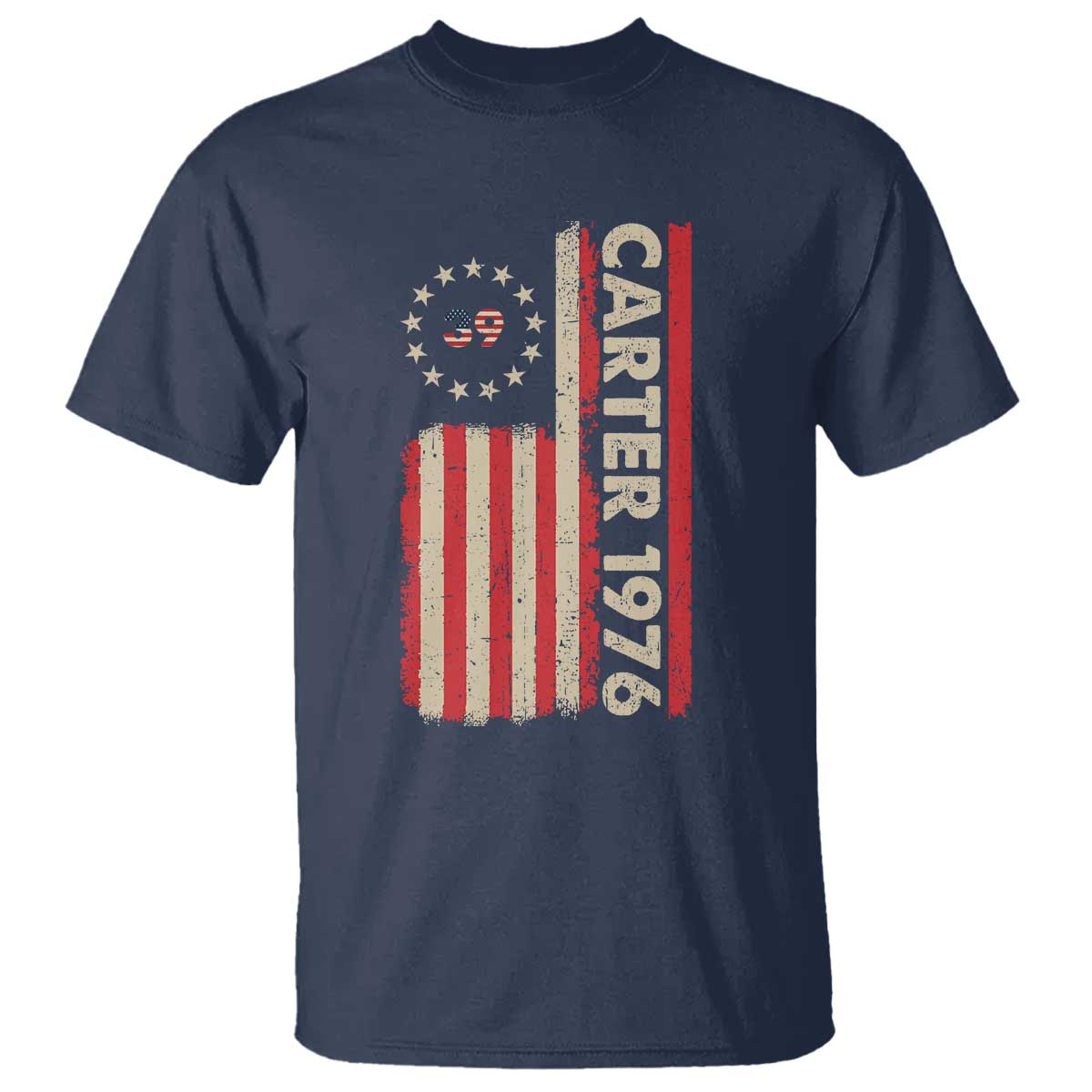 Jimmy Carter T Shirt 39th US President 1976 Retro American Flag