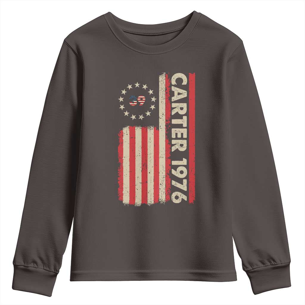 Jimmy Carter Youth Sweatshirt 39th US President 1976 Retro American Flag