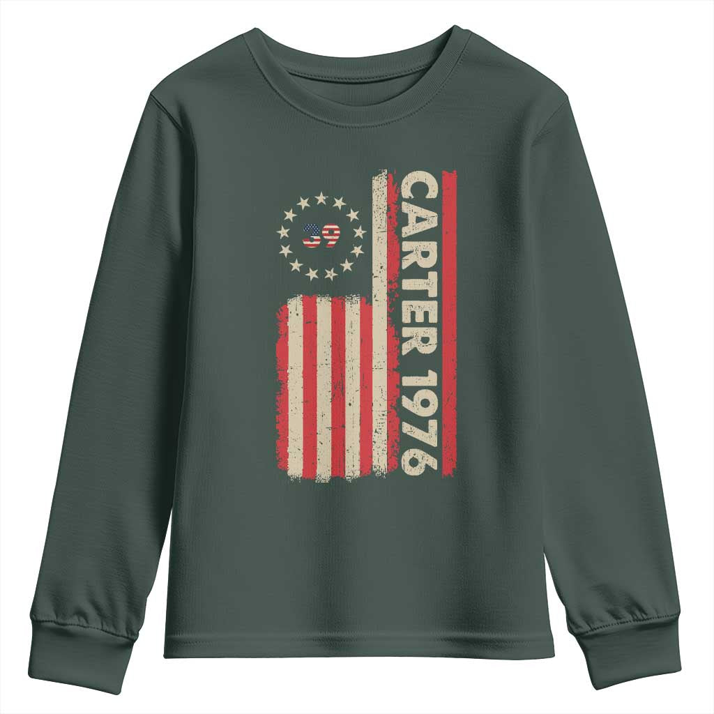 Jimmy Carter Youth Sweatshirt 39th US President 1976 Retro American Flag