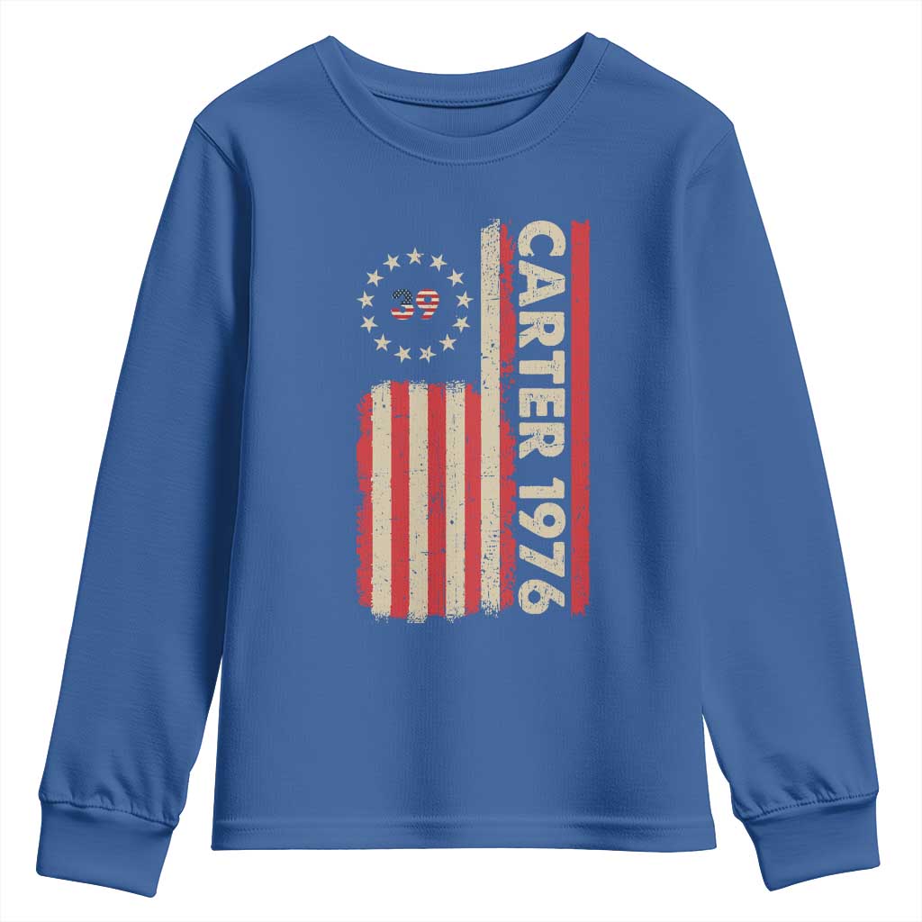 Jimmy Carter Youth Sweatshirt 39th US President 1976 Retro American Flag