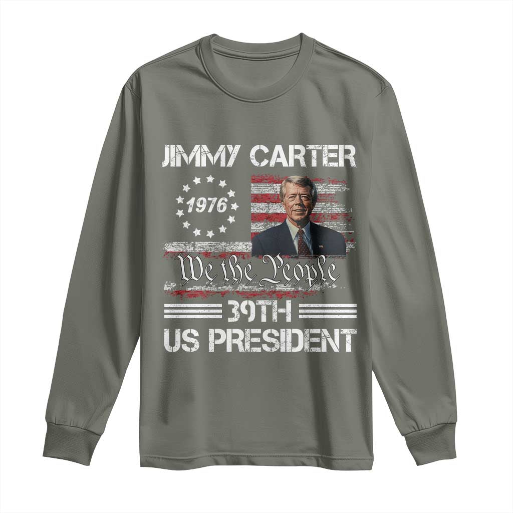 Jimmy Carter Long Sleeve Shirt 39th US President 1976 We The People American Flag