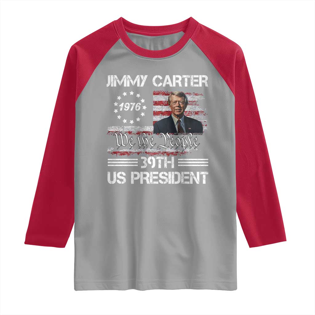 Jimmy Carter Raglan Shirt 39th US President 1976 We The People American Flag