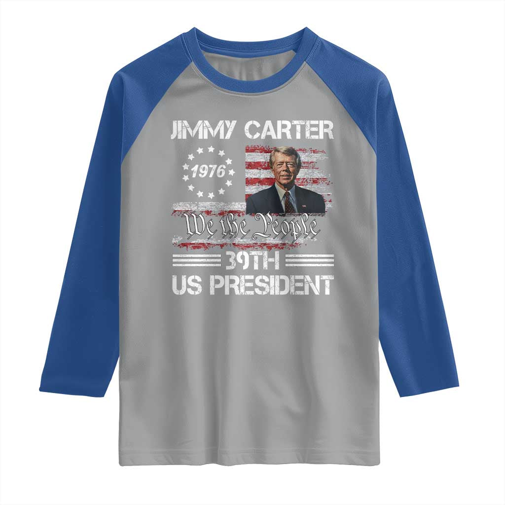 Jimmy Carter Raglan Shirt 39th US President 1976 We The People American Flag