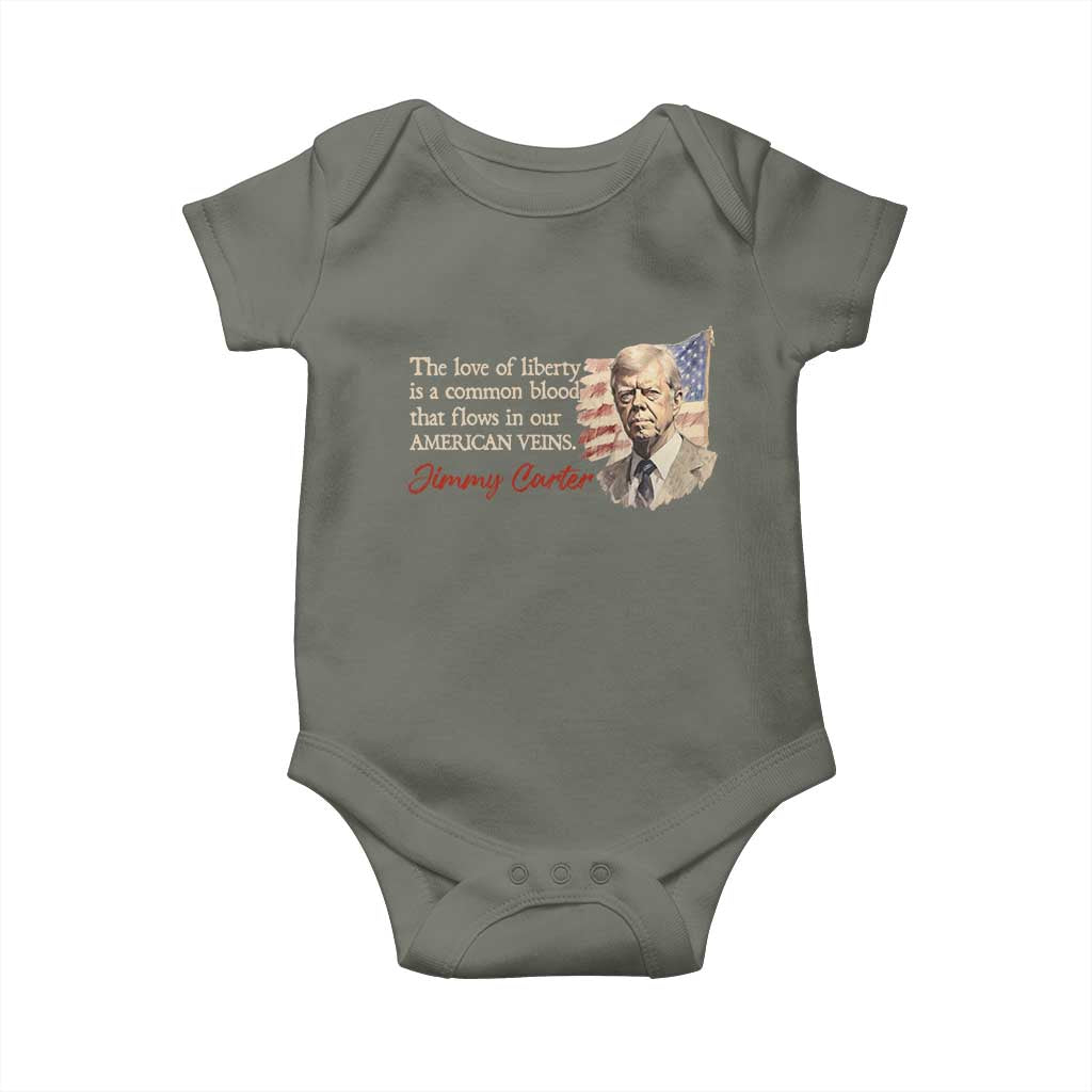 Jimmy Carter Quote Baby Onesie The Love Of Liberty Flows In Our American Veins