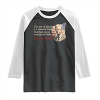 Jimmy Carter Quote Raglan Shirt The Love Of Liberty Flows In Our American Veins