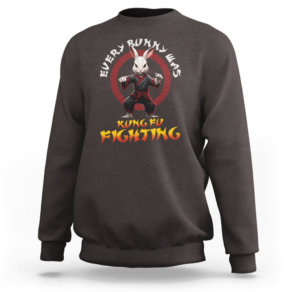 Easter Day Sweatshirt Every Bunny Was Kung Fu Fighting Funny Rabbit - Wonder Print Shop