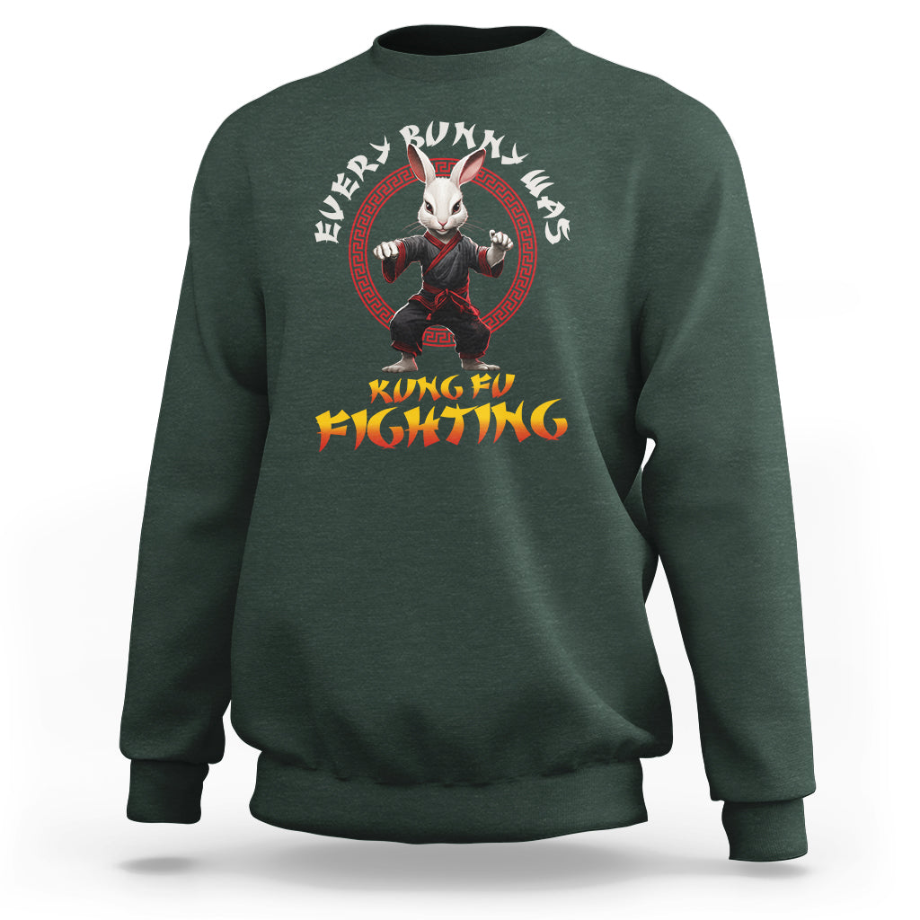 Easter Day Sweatshirt Every Bunny Was Kung Fu Fighting Funny Rabbit - Wonder Print Shop