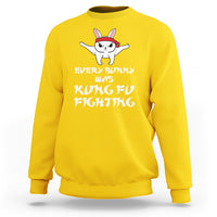 Easter Day Sweatshirt Every Bunny Was Kung Fu Fighting Funny Rabbit - Wonder Print Shop