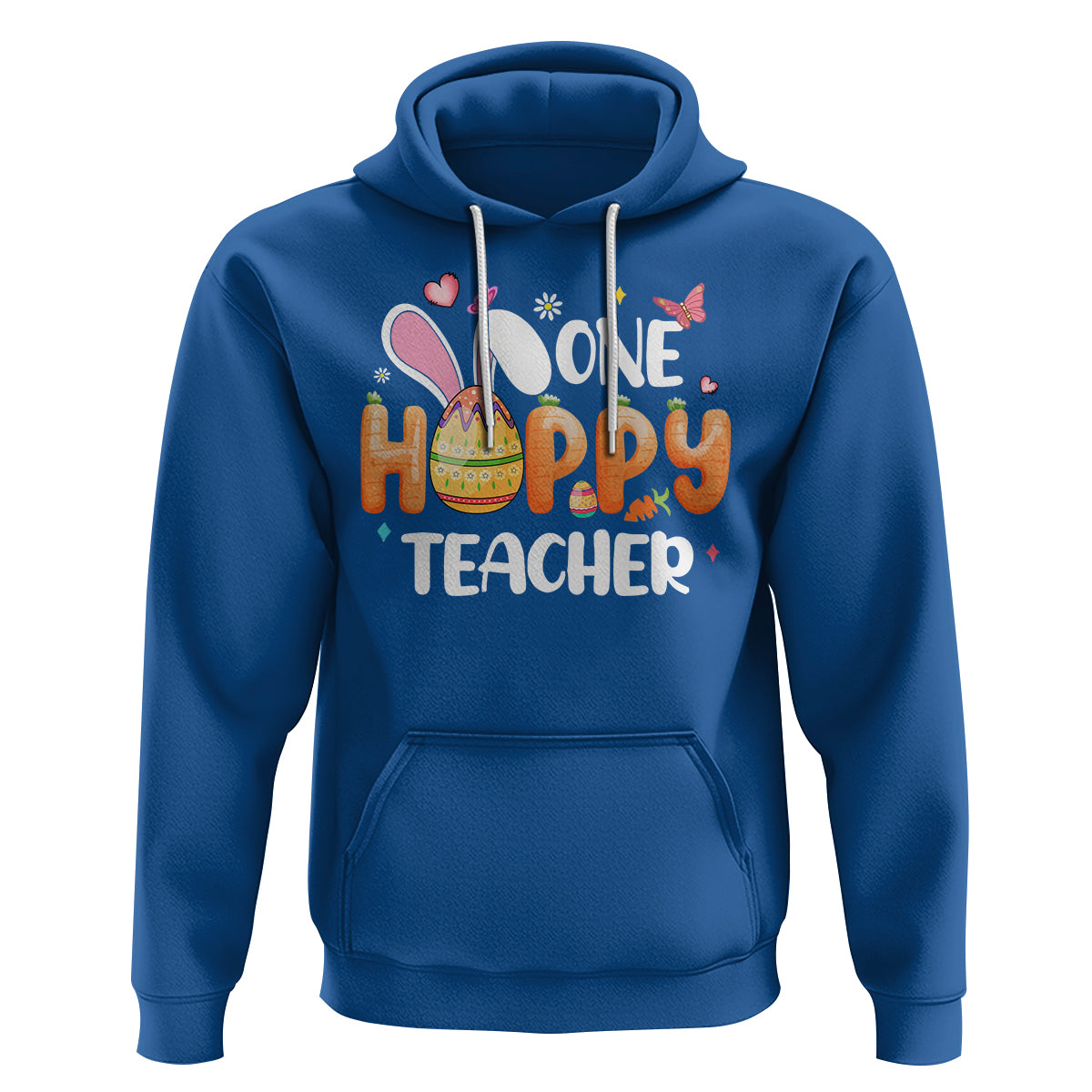 Easter Day Cute One Hoppy Teacher Bunny Carrot Hoodie - Wonder Print Shop