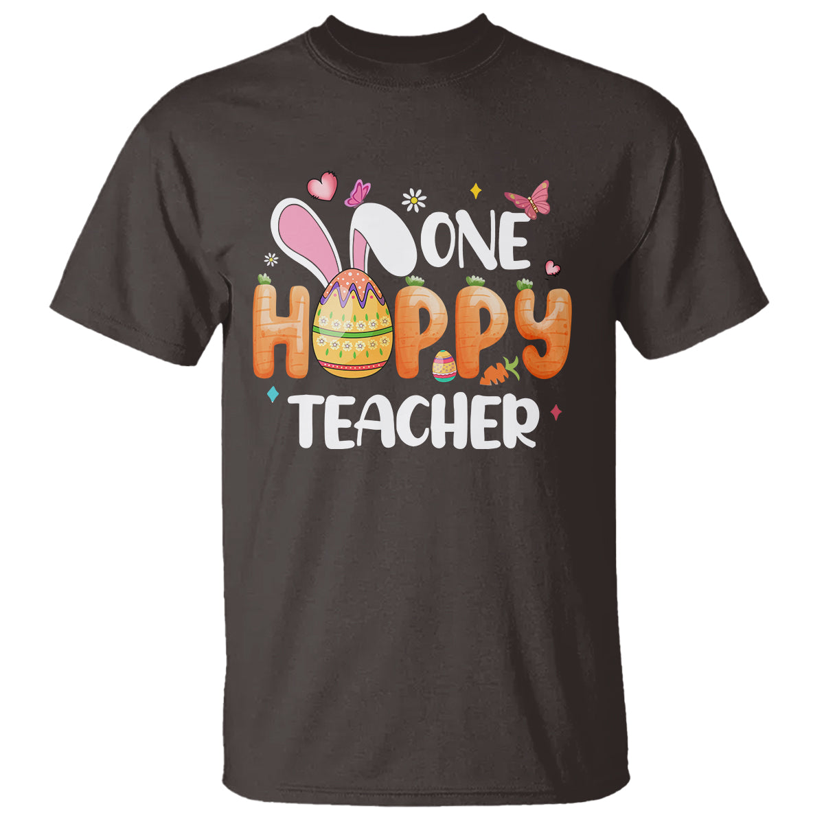 Easter Day Cute One Hoppy Teacher Bunny Carrot T Shirt - Wonder Print Shop