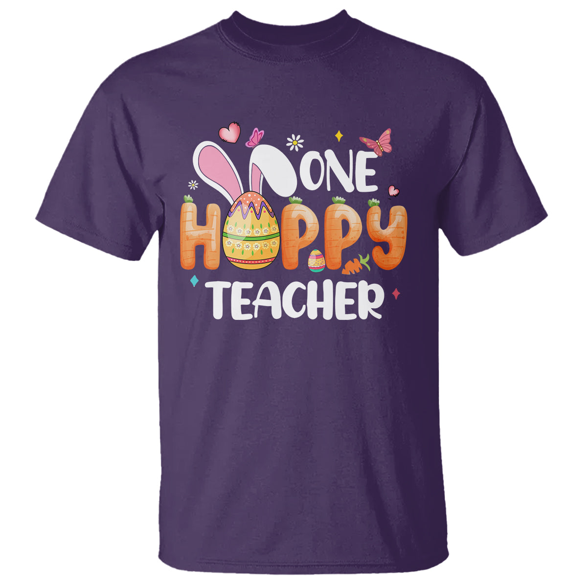 Easter Day Cute One Hoppy Teacher Bunny Carrot T Shirt - Wonder Print Shop