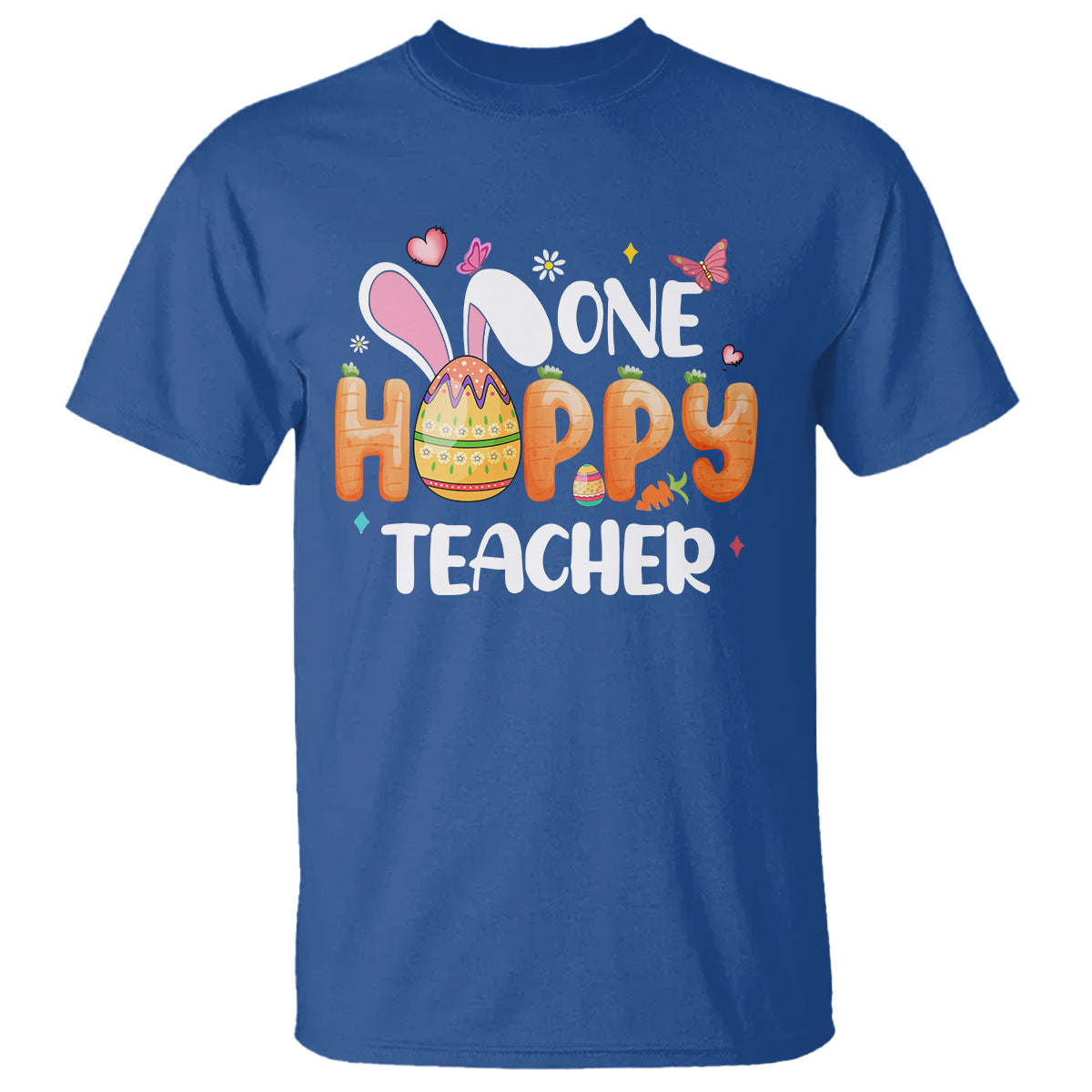 Easter Day Cute One Hoppy Teacher Bunny Carrot T Shirt - Wonder Print Shop