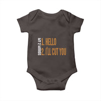Funny My Two Moods Baby Onesie Hello And I'll Cut You