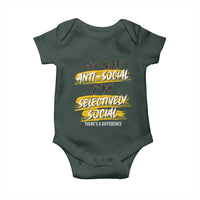 Funny Introvert Baby Onesie I'm Not Anti Social I'm Selectively Social