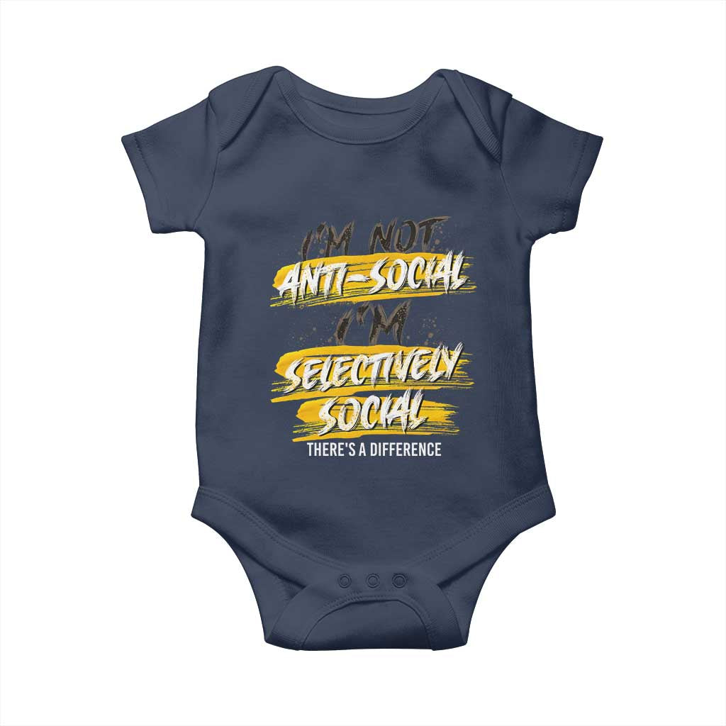 Funny Introvert Baby Onesie I'm Not Anti Social I'm Selectively Social