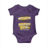 Funny Introvert Baby Onesie I'm Not Anti Social I'm Selectively Social