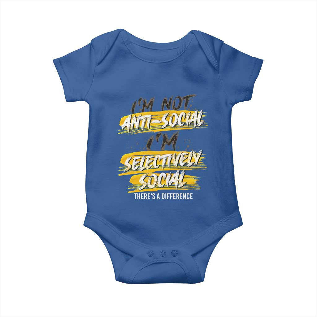 Funny Introvert Baby Onesie I'm Not Anti Social I'm Selectively Social