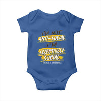 Funny Introvert Baby Onesie I'm Not Anti Social I'm Selectively Social