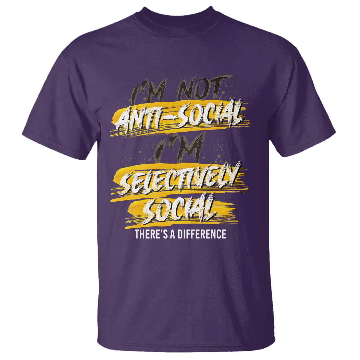 Funny Introvert T Shirt I'm Not Anti Social I'm Selectively Social - Wonder Print Shop