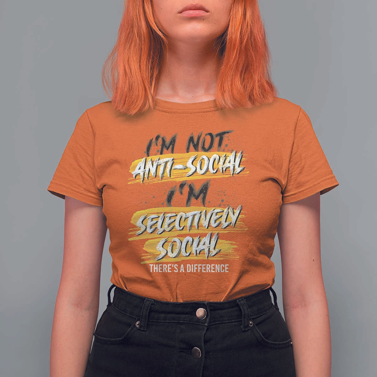 Funny Introvert T Shirt For Women I'm Not Anti Social I'm Selectively Social - Wonder Print Shop