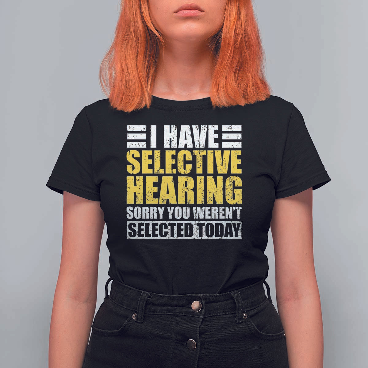 Funny Introvert T Shirt For Women Selective Hearing Sorry - Wonder Print Shop