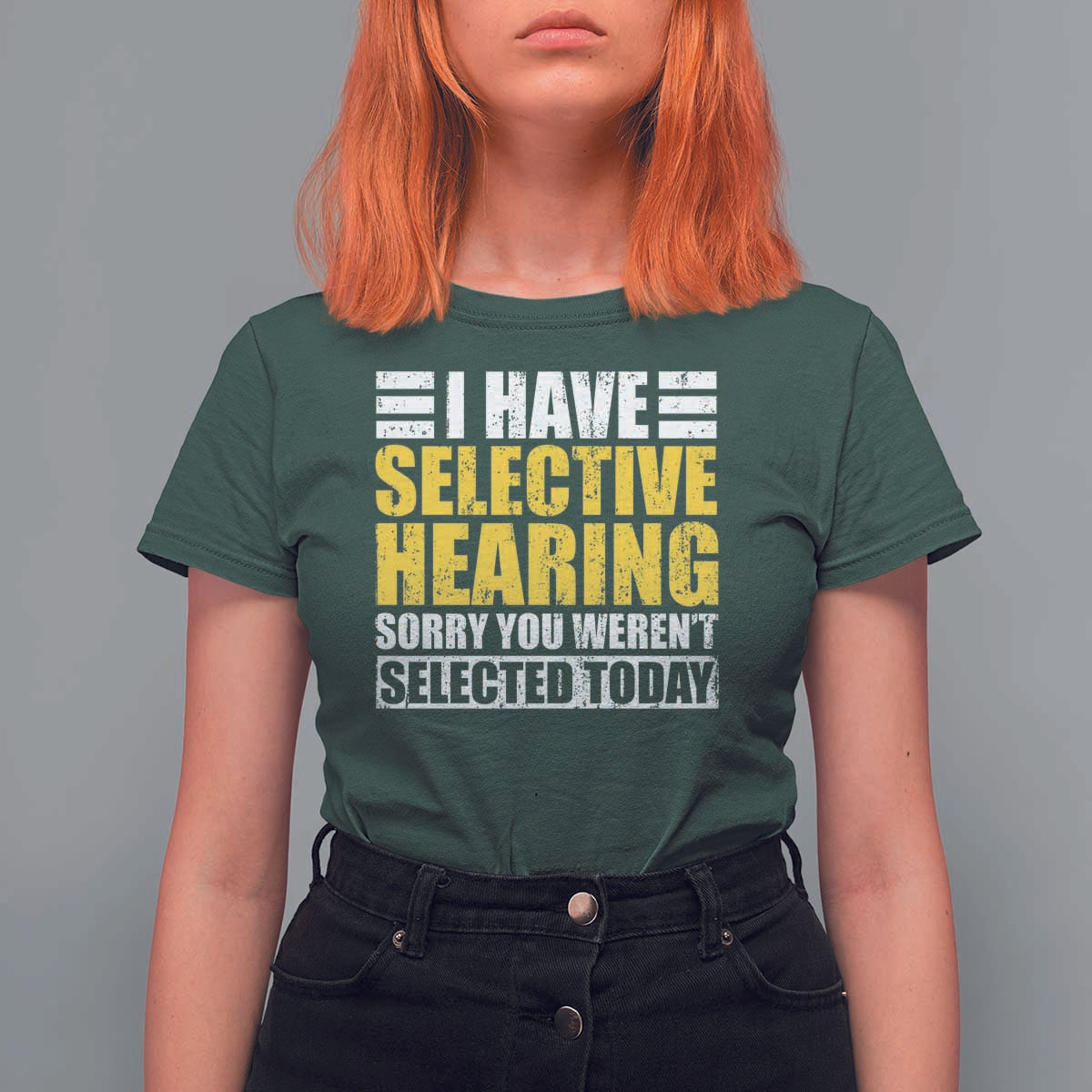 Funny Introvert T Shirt For Women Selective Hearing Sorry - Wonder Print Shop