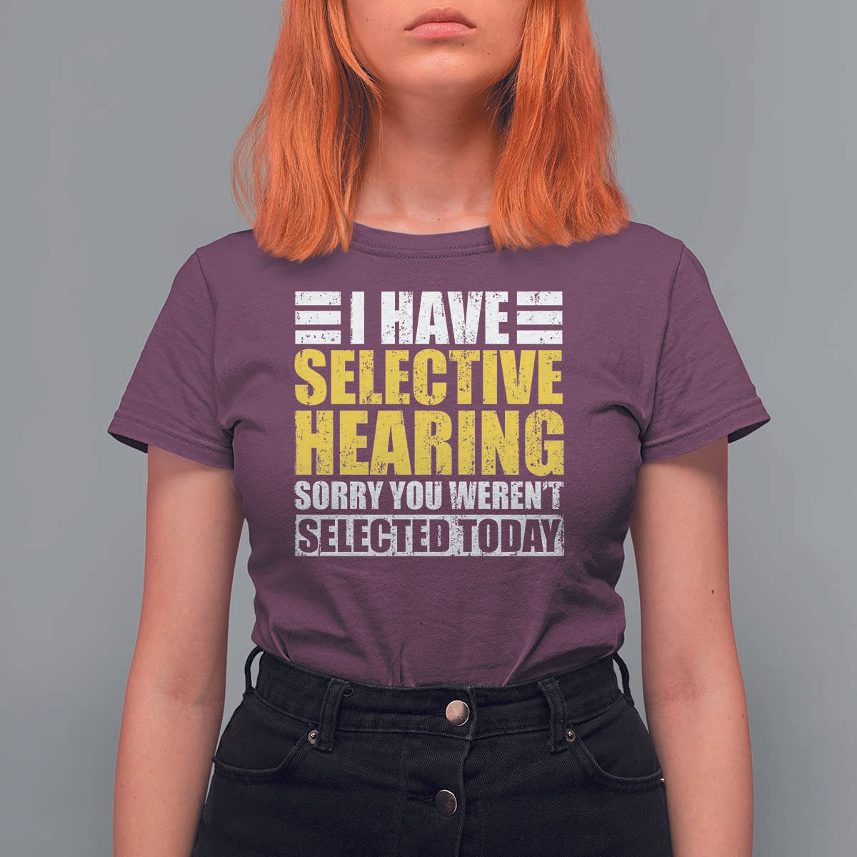 Funny Introvert T Shirt For Women Selective Hearing Sorry - Wonder Print Shop