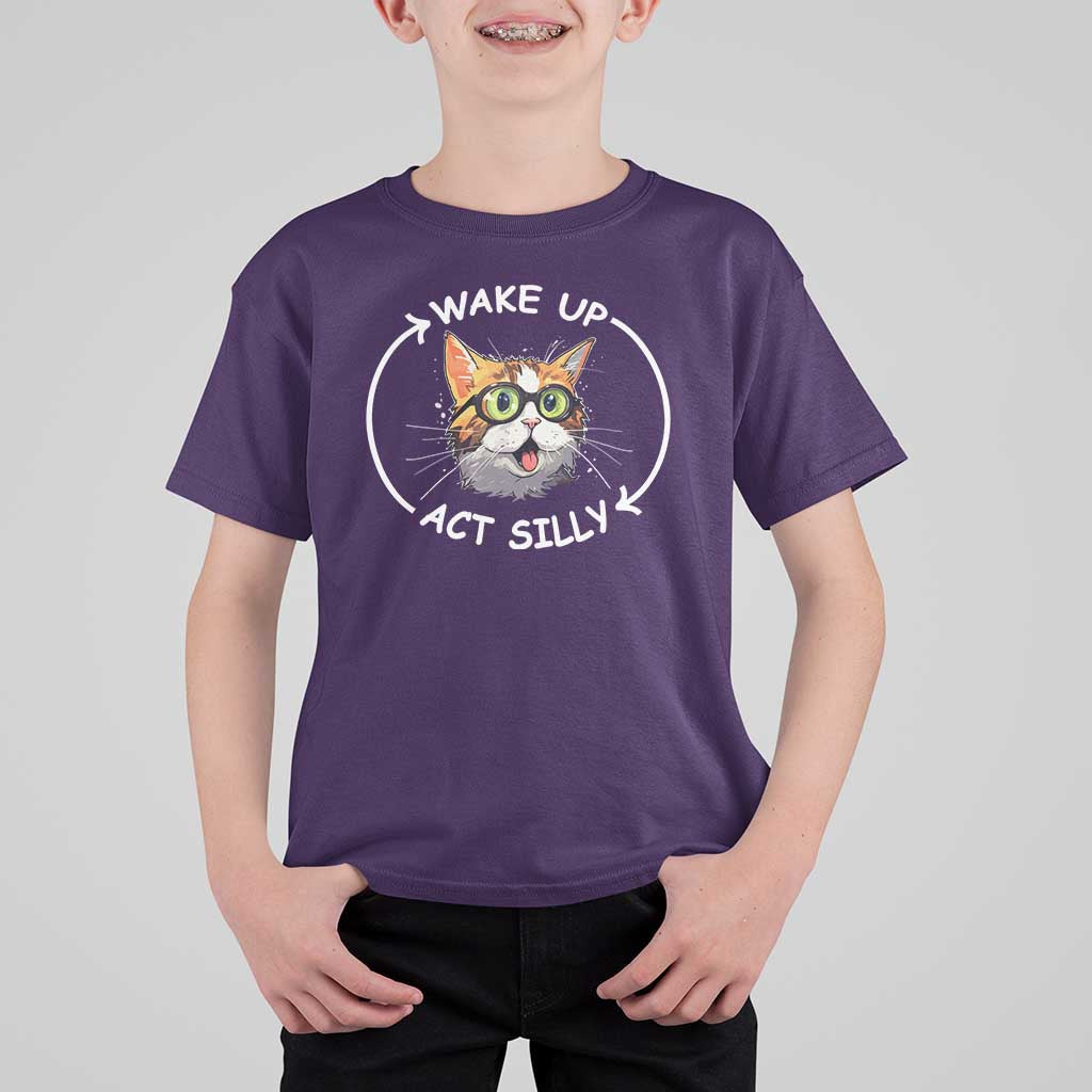 Funny Cat Meme T Shirt For Kid Wake Up Act Silly - Wonder Print Shop