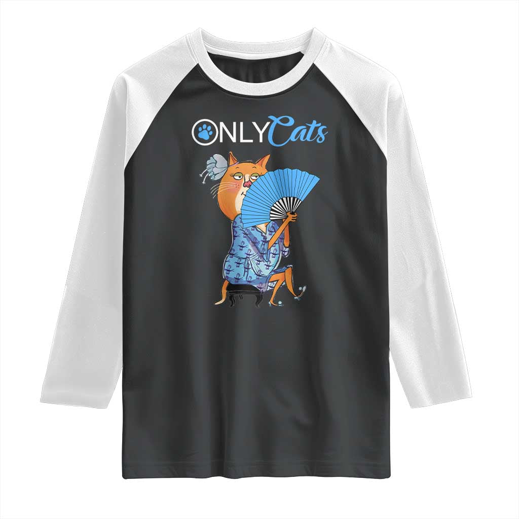 Funny Adult Joke Meme Only Cat Raglan Shirt