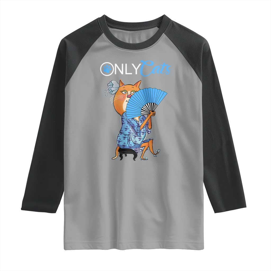 Funny Adult Joke Meme Only Cat Raglan Shirt