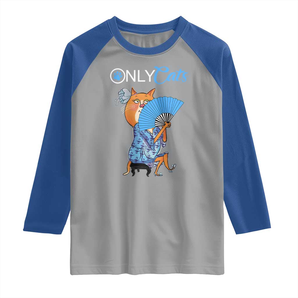 Funny Adult Joke Meme Only Cat Raglan Shirt
