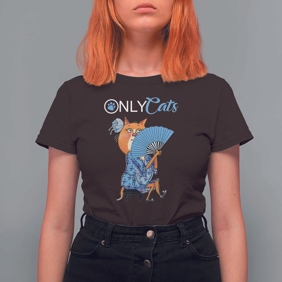 Funny Adult Joke Meme Only Cat T Shirt For Women - Wonder Print Shop