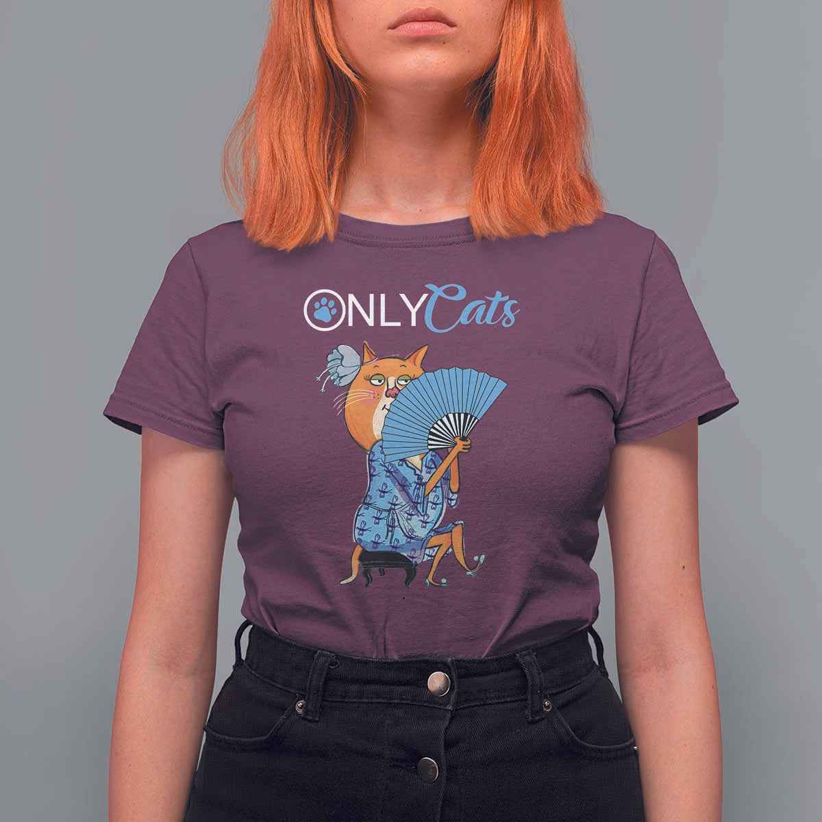 Funny Adult Joke Meme Only Cat T Shirt For Women - Wonder Print Shop