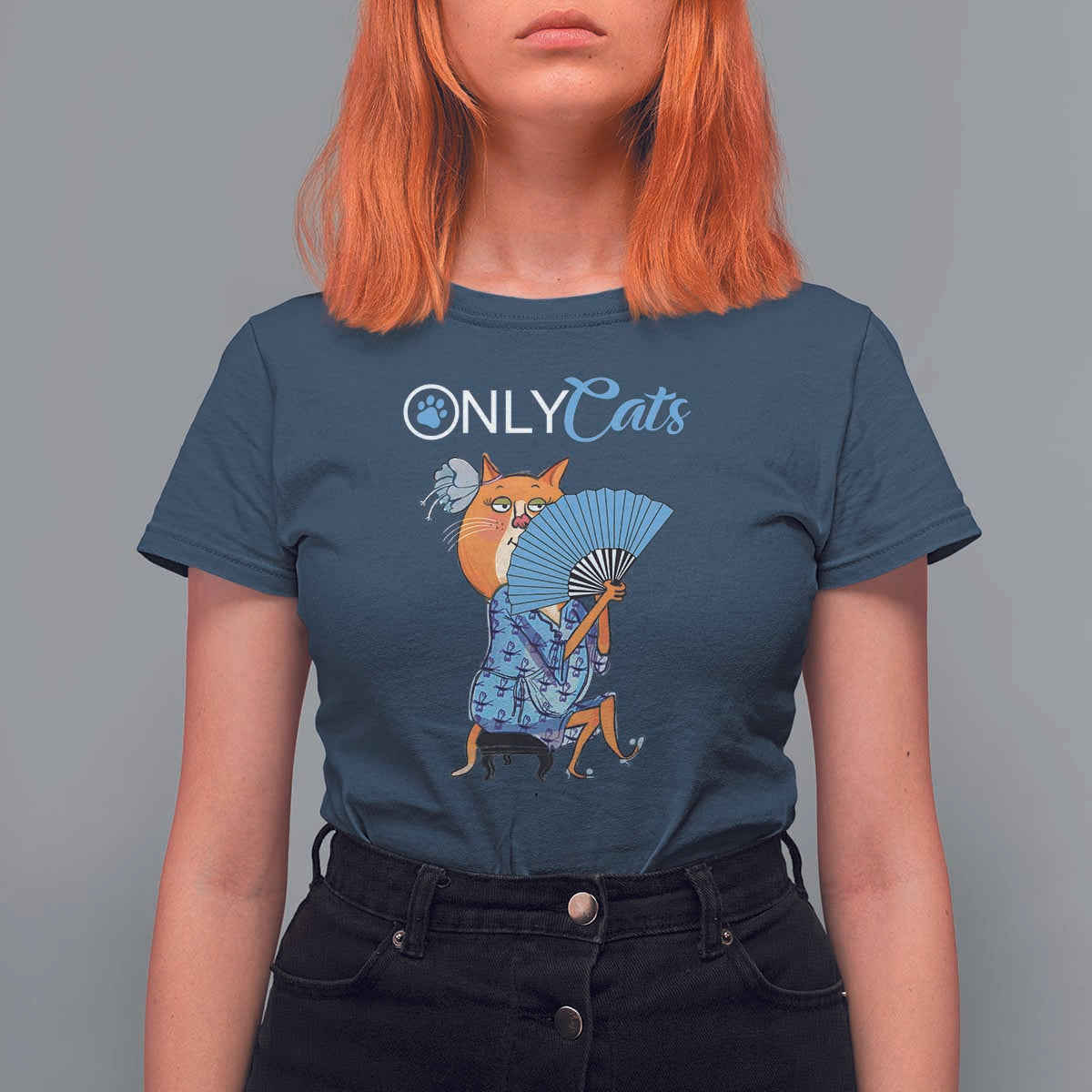 Funny Adult Joke Meme Only Cat T Shirt For Women - Wonder Print Shop