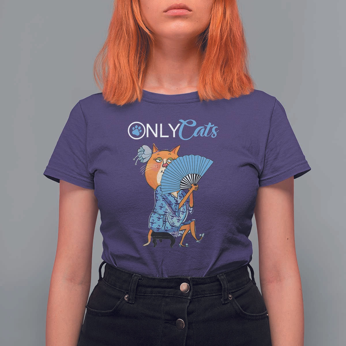 Funny Adult Joke Meme Only Cat T Shirt For Women - Wonder Print Shop