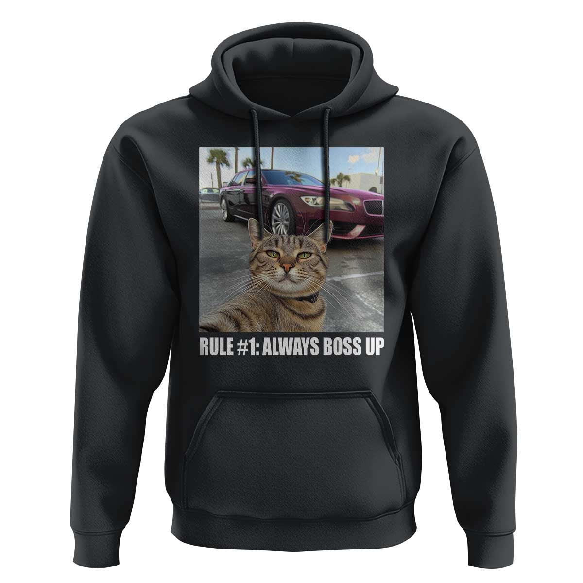 Funny Cat Meme Hoodie Rule No.1 Always Boss Up
