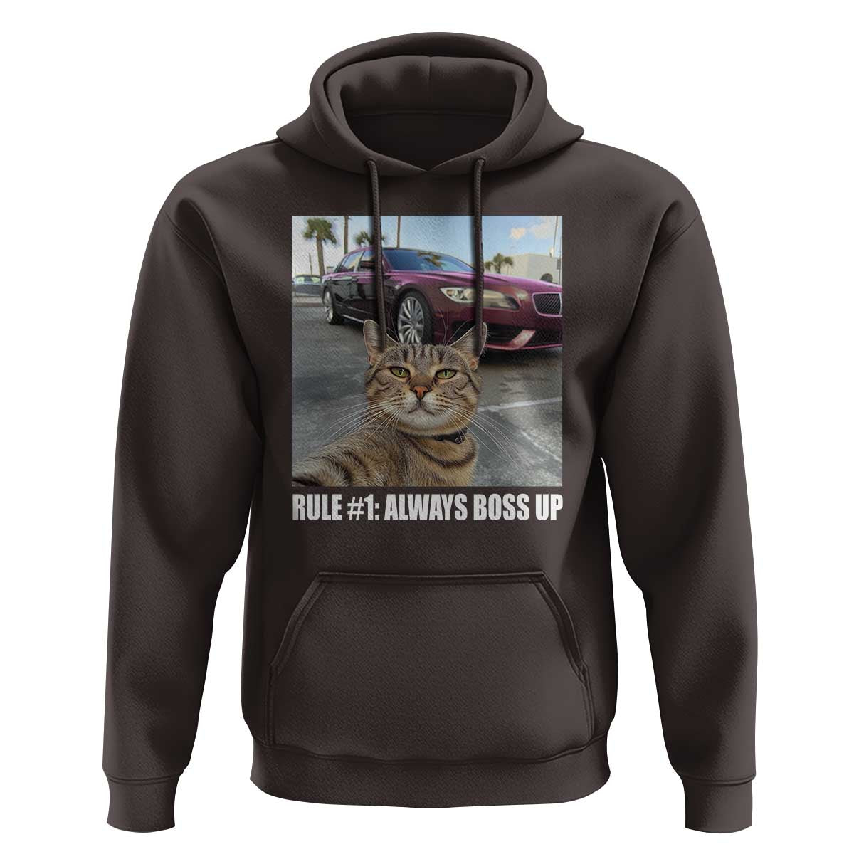 Funny Cat Meme Hoodie Rule No.1 Always Boss Up