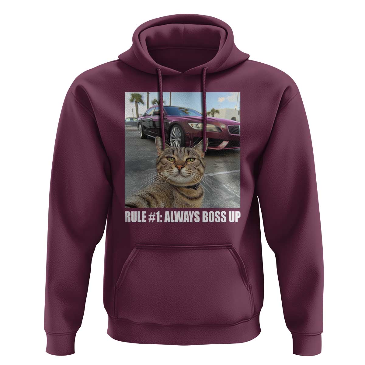 Funny Cat Meme Hoodie Rule No.1 Always Boss Up