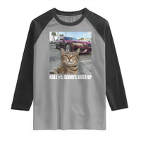 Funny Cat Meme Raglan Shirt Rule No.1 Always Boss Up
