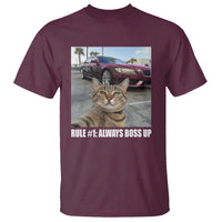 Funny Cat Meme T Shirt Rule No.1 Always Boss Up - Wonder Print Shop