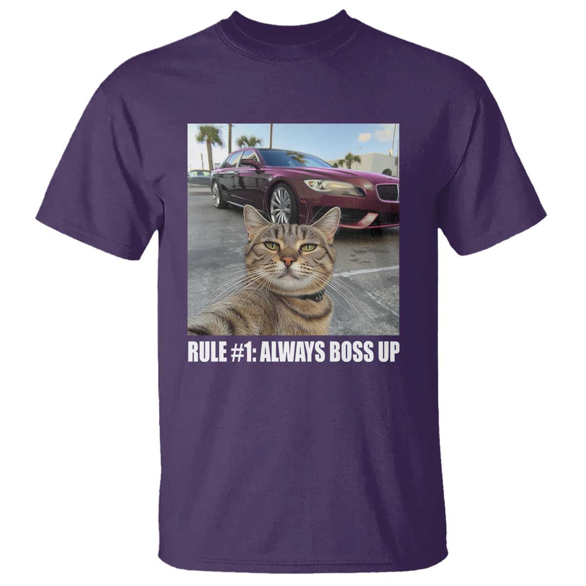 Funny Cat Meme T Shirt Rule No.1 Always Boss Up - Wonder Print Shop