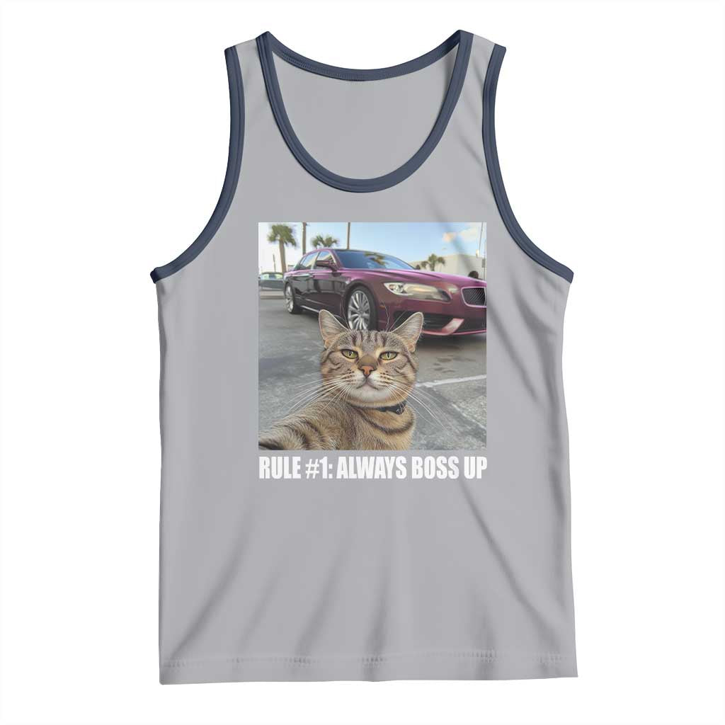 Funny Cat Meme Tank Top Rule No.1 Always Boss Up