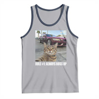 Funny Cat Meme Tank Top Rule No.1 Always Boss Up