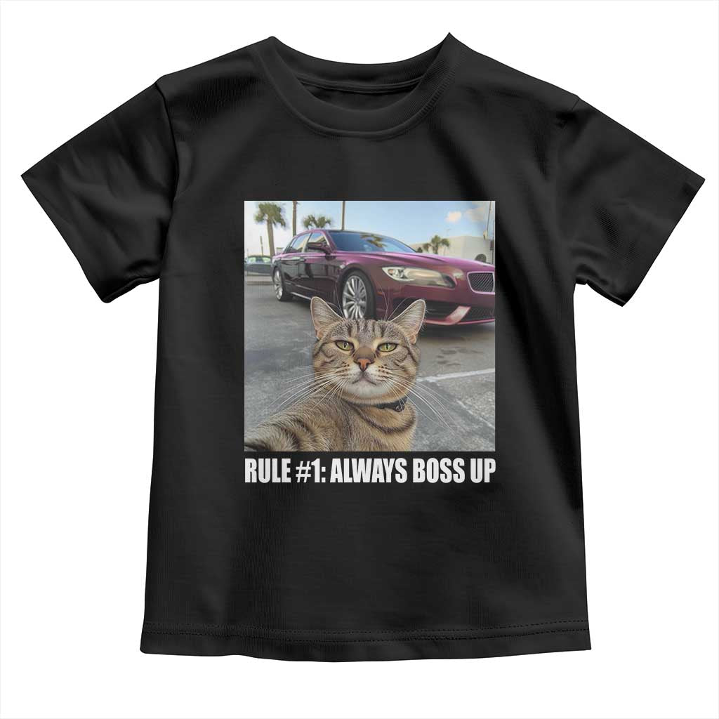 Funny Cat Meme Toddler T Shirt Rule No.1 Always Boss Up