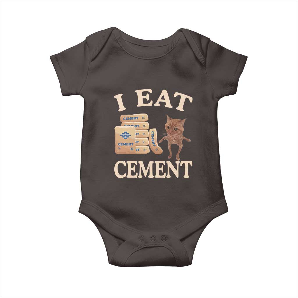 Funny Cat Meme Baby Onesie I Eat Cement