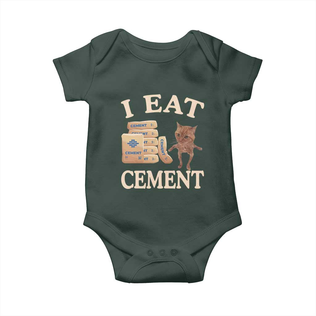 Funny Cat Meme Baby Onesie I Eat Cement