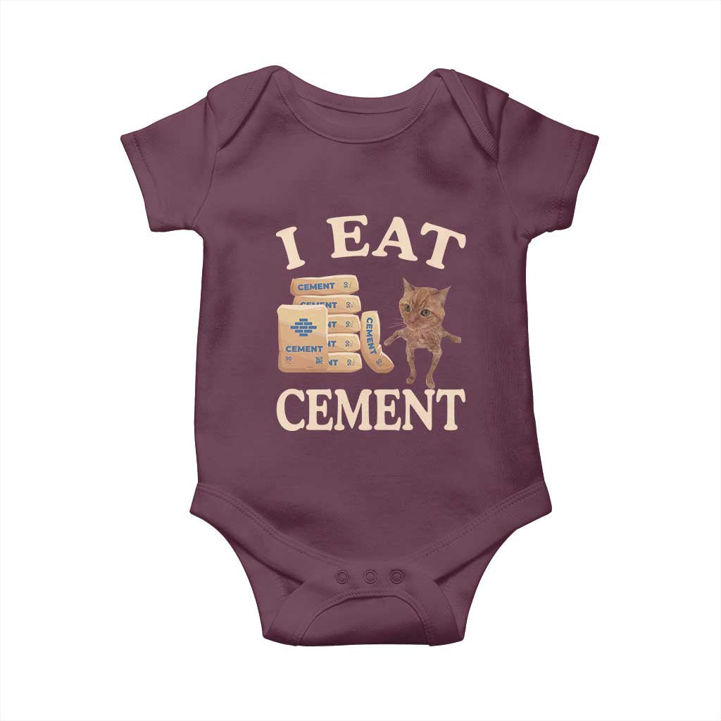 Funny Cat Meme Baby Onesie I Eat Cement