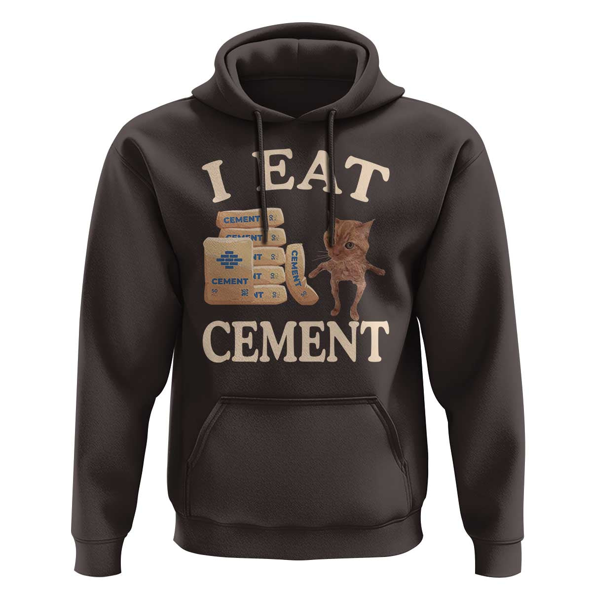 Funny Cat Meme Hoodie I Eat Cement